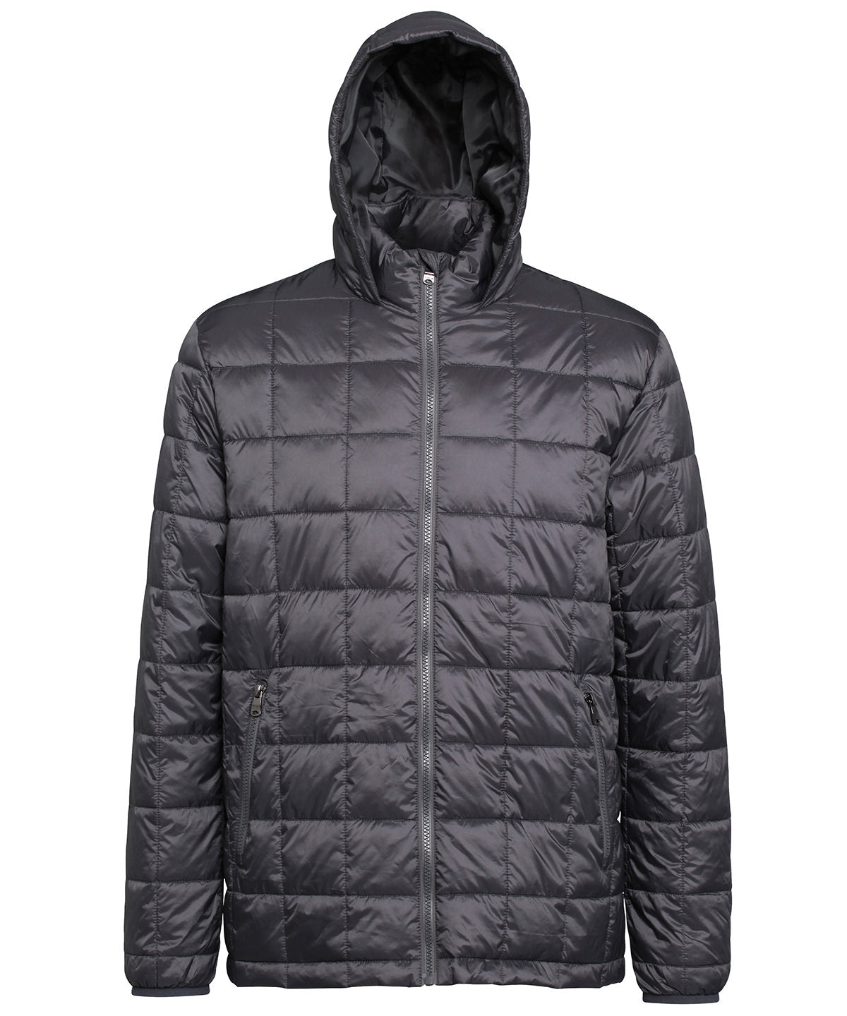 Personalised Jackets - Black 2786 Box quilt hooded jacket
