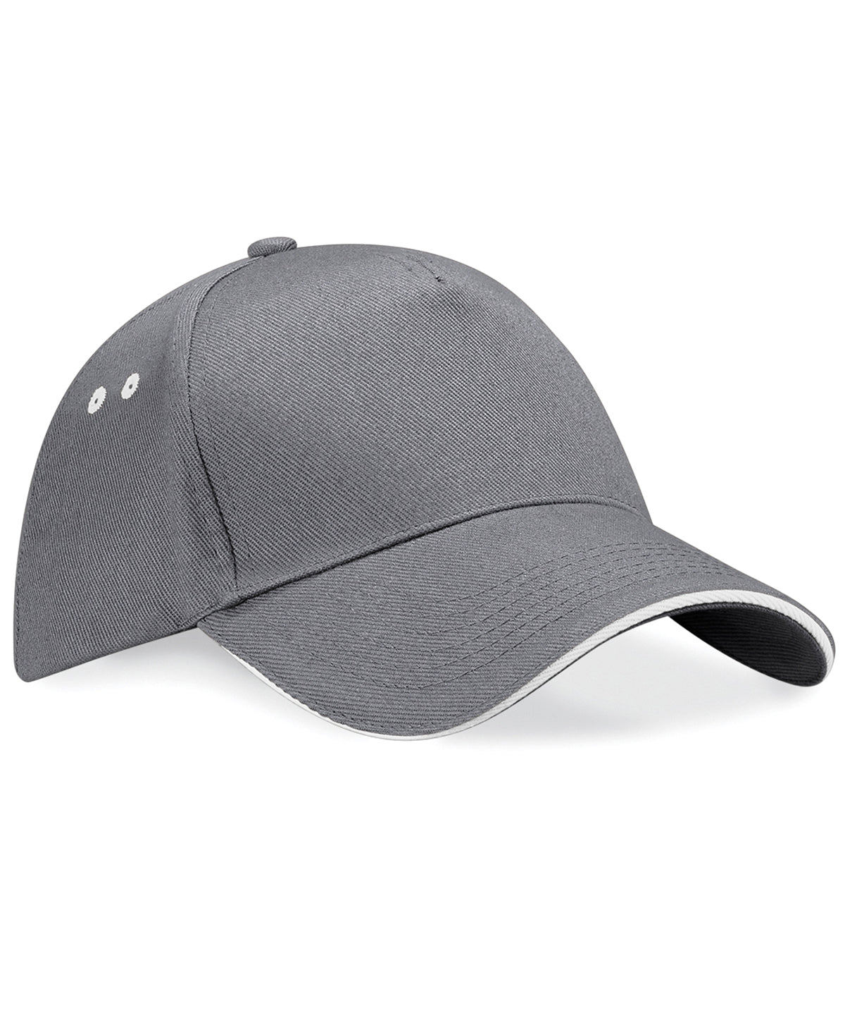 Personalised Caps - Mid Grey Beechfield Ultimate 5-panel cap - sandwich peak