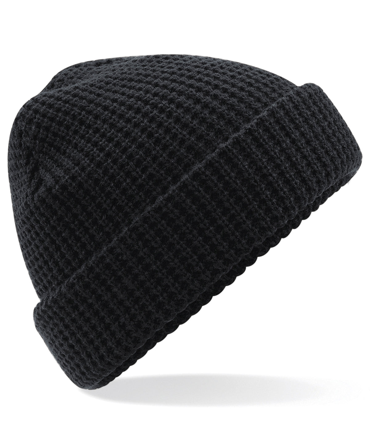 Personalised Hats - Black Beechfield Classic waffle knit beanie
