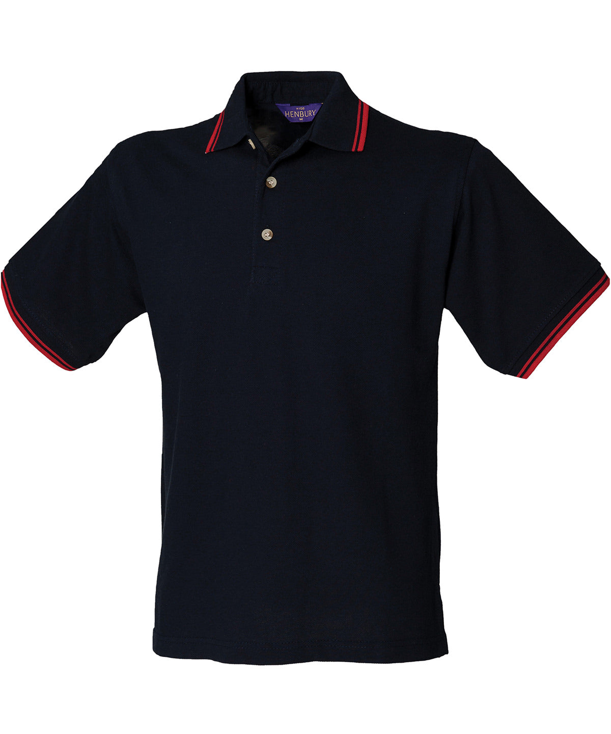 Personalised Polo Shirts - Black Henbury Double tipped collar and cuff polo shirt