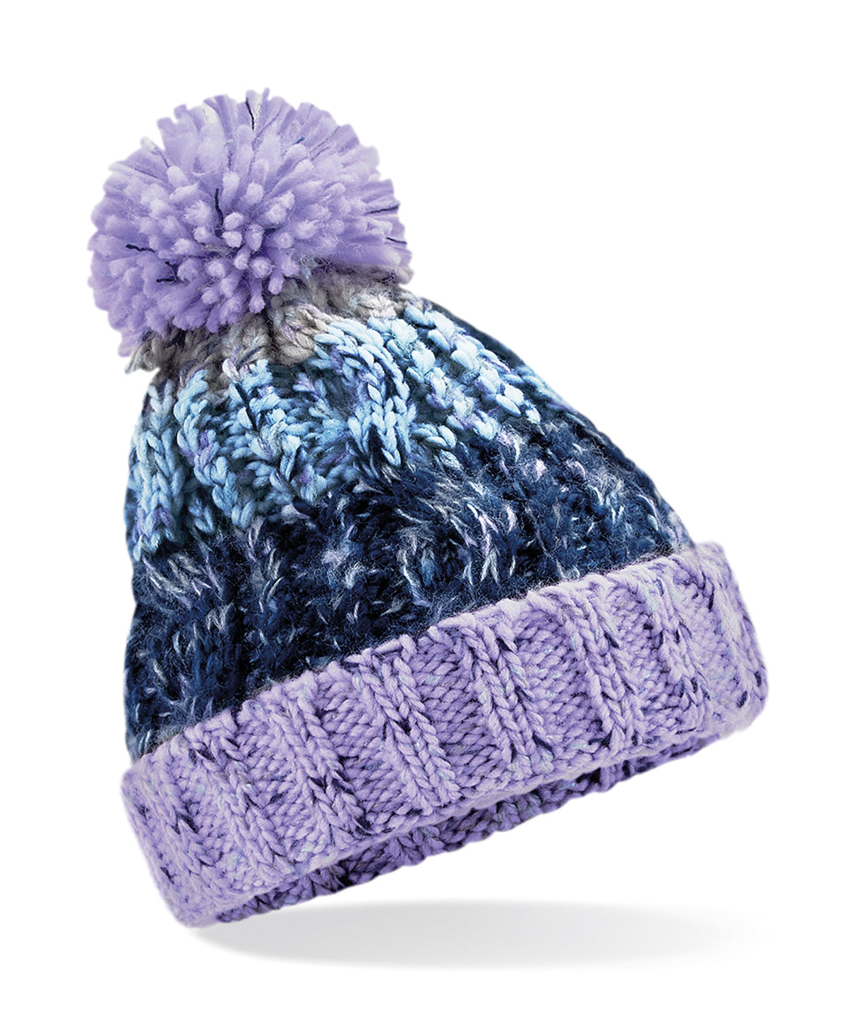 Personalised Hats - Multicolour Beechfield Junior corkscrew pom pom beanie