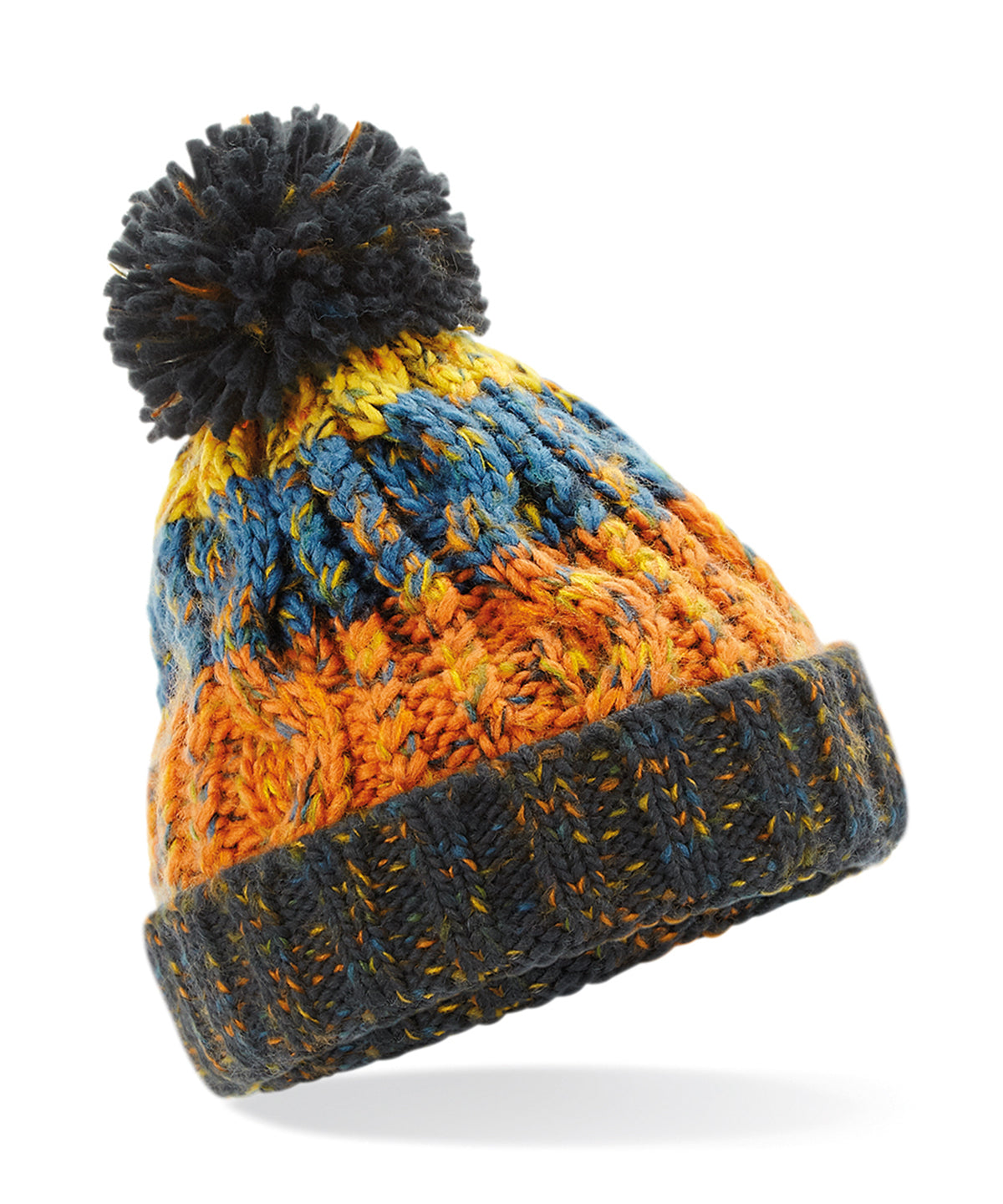 Personalised Hats - Multicolour Beechfield Junior corkscrew pom pom beanie
