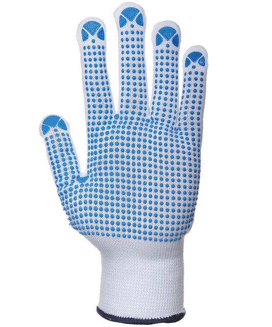 Personalised Gloves - Mid Blue Portwest Nylon polka dot glove (A110)