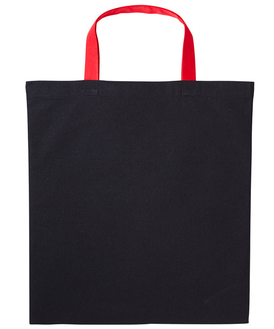 Personalised Bags - Black Nutshell® Varsity cotton shopper short handle