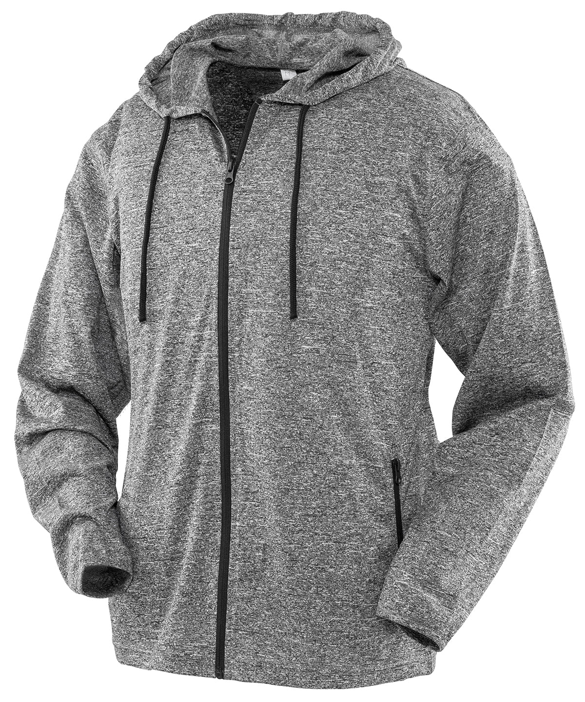 Personalised Jackets - Heather Grey Spiro Women's hooded tee jacket