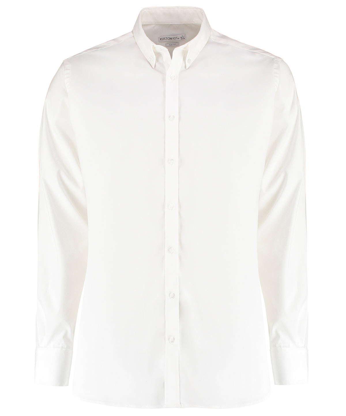 Personalised Shirts - Light Blue Kustom Kit Stretch Oxford shirt long-sleeved (slim fit)