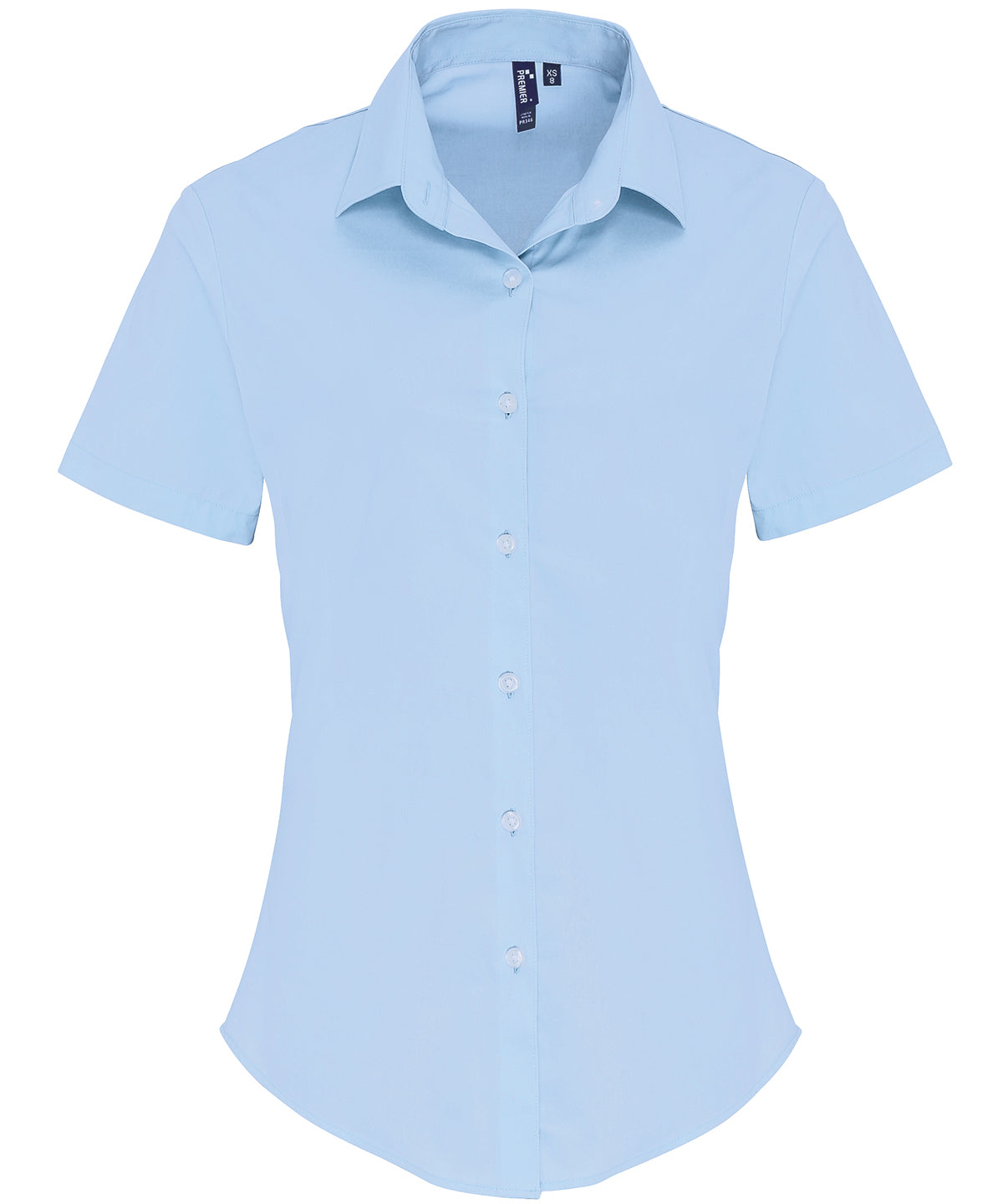 Personalised Blouses - Black Premier Women's stretch fit cotton poplin short sleeve blouse