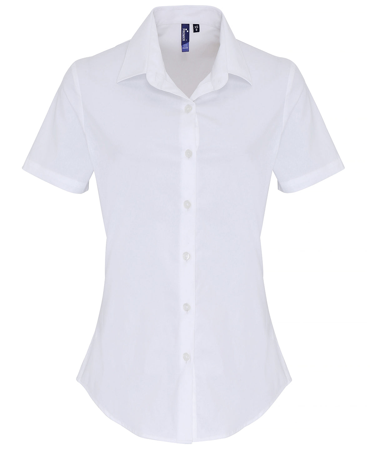 Personalised Blouses - Black Premier Women's stretch fit cotton poplin short sleeve blouse