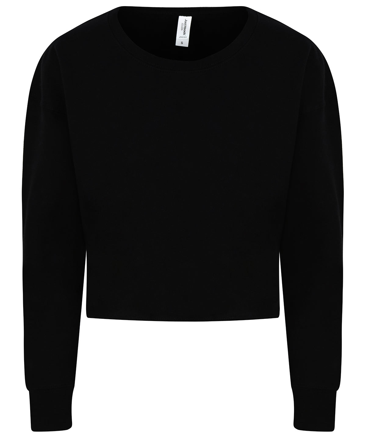 Personalised Sweatshirts - Black AWDis Just Hoods Women's cropped sweat