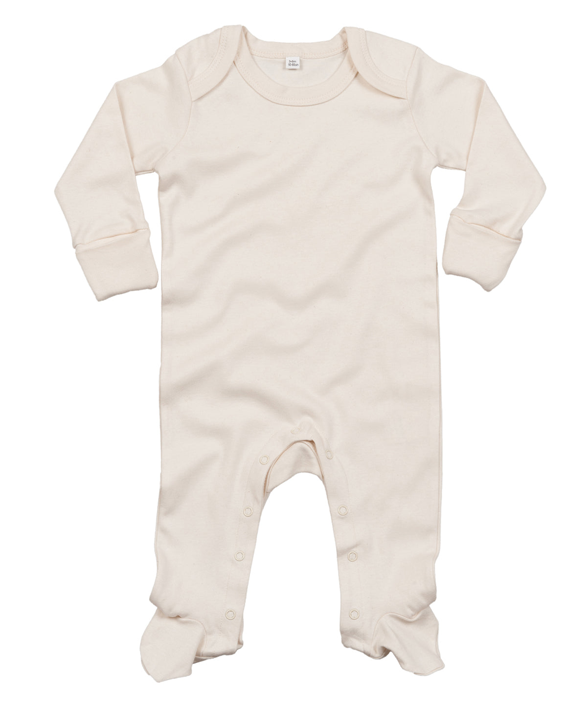 Personalised Bodysuits - Natural Babybugz Baby organic envelope sleepsuit with mitts