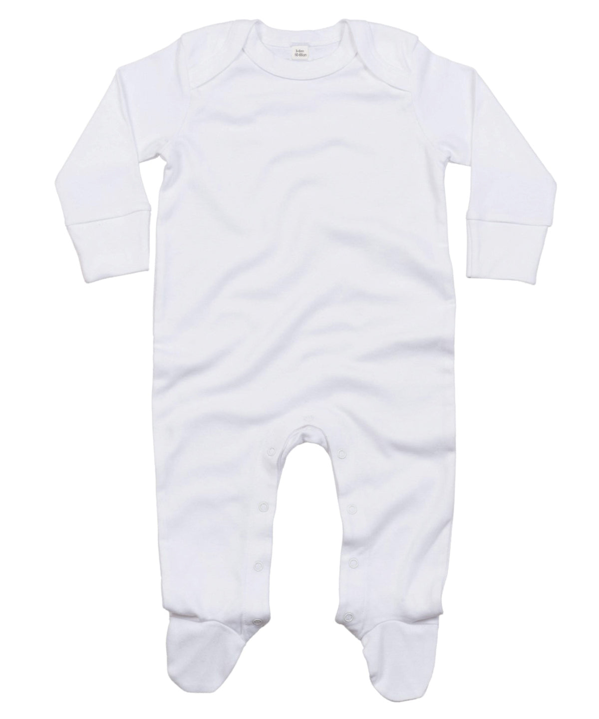 Personalised Bodysuits - Natural Babybugz Baby organic envelope sleepsuit with mitts