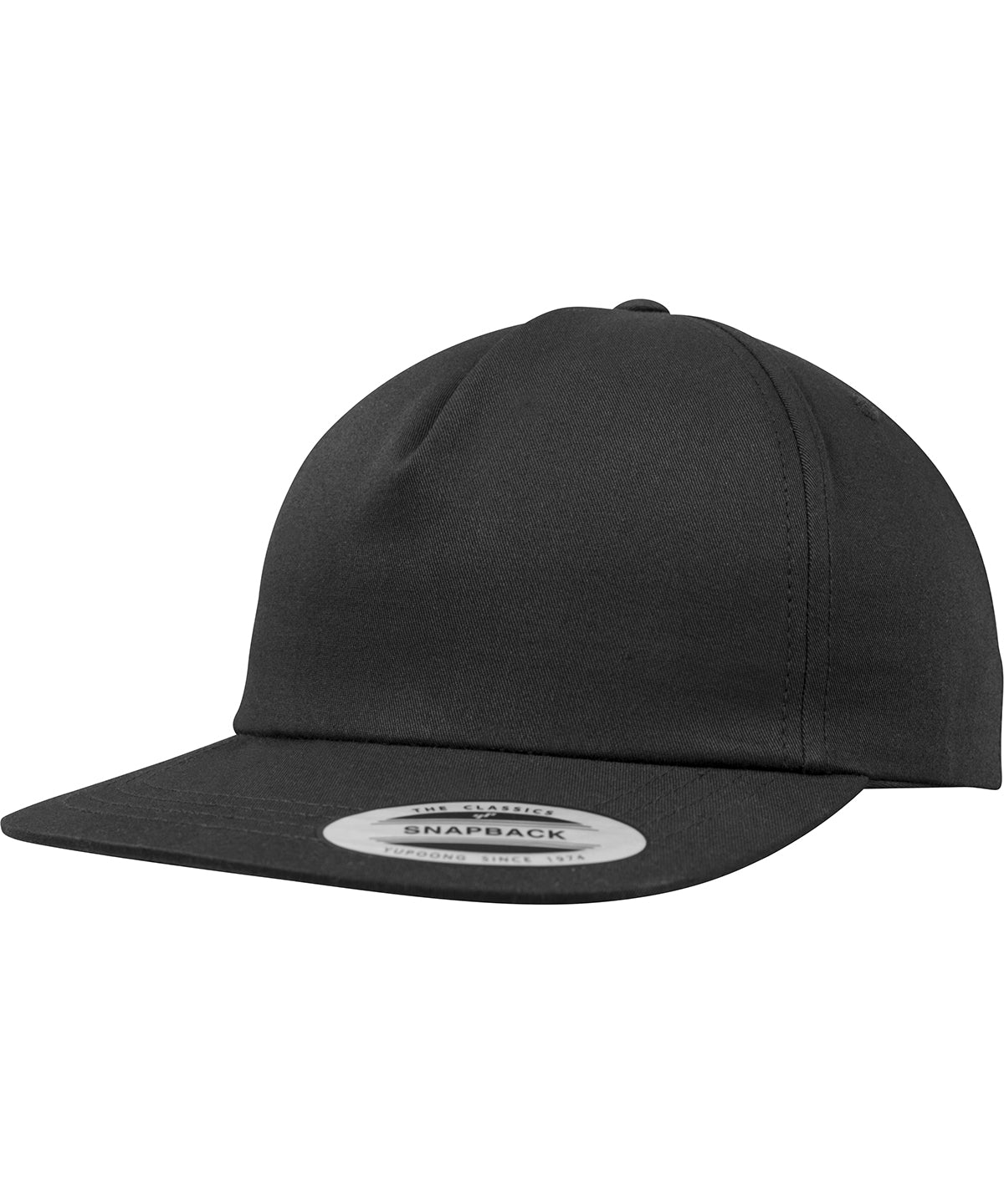 Personalised Caps - Black Flexfit by Yupoong Unstructured 5-panel snapback (6502)