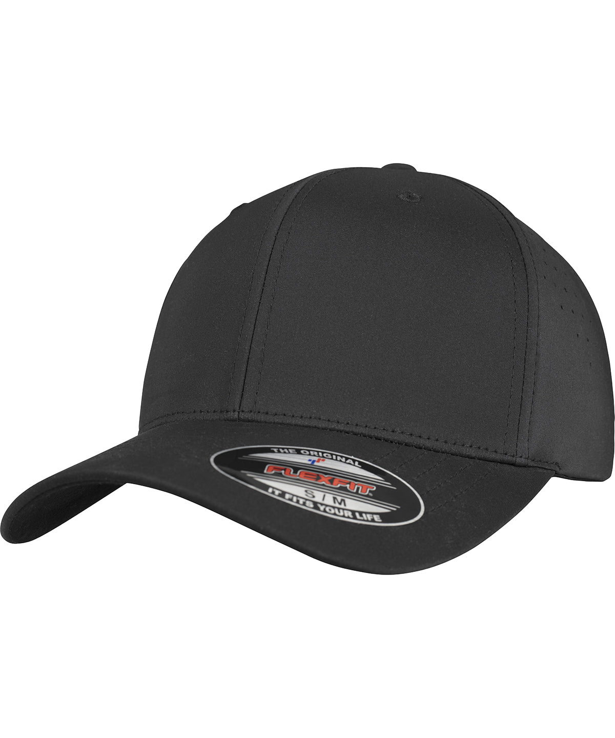 Personalised Caps - Black Flexfit by Yupoong Flexfit perforated cap (6277P)