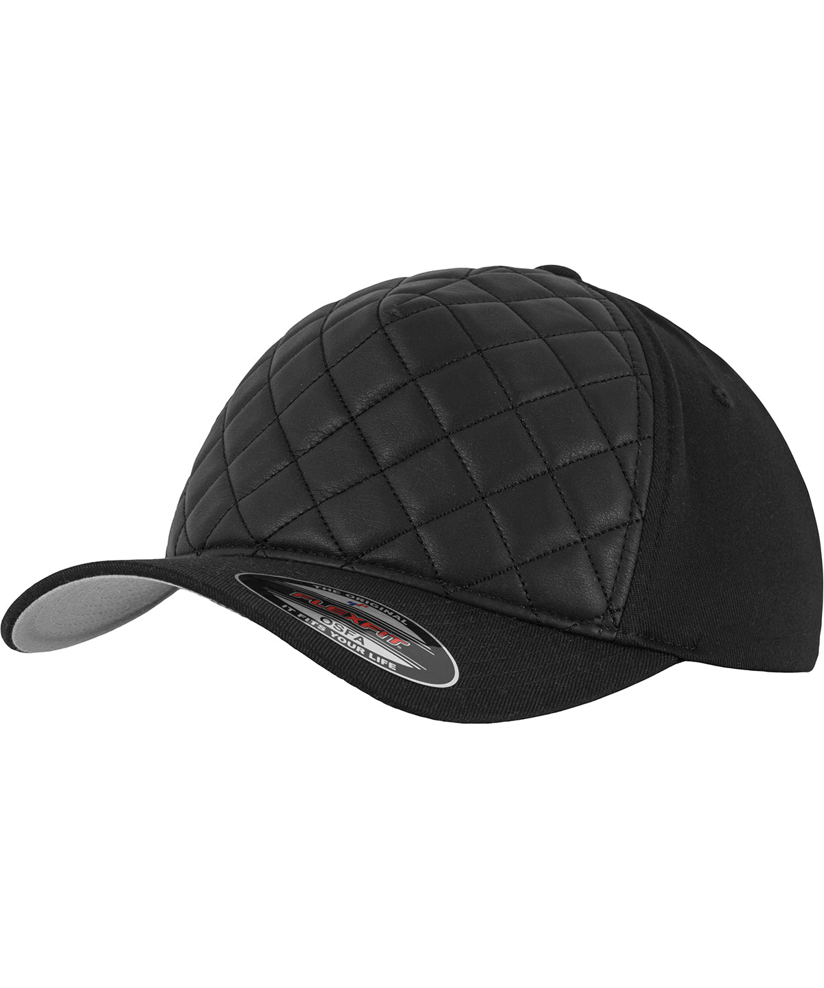 Personalised Caps - Black Flexfit by Yupoong Diamond quilted Flexfit (6277Q)