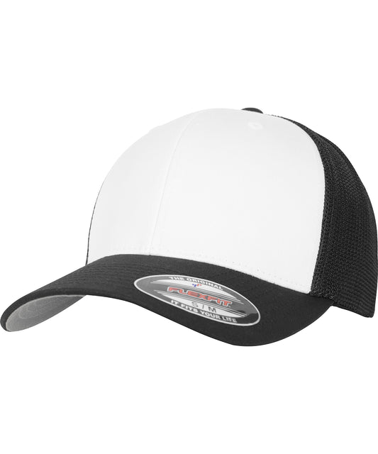 Personalised Caps - Black Flexfit by Yupoong Flexfit mesh coloured front (6511CF)
