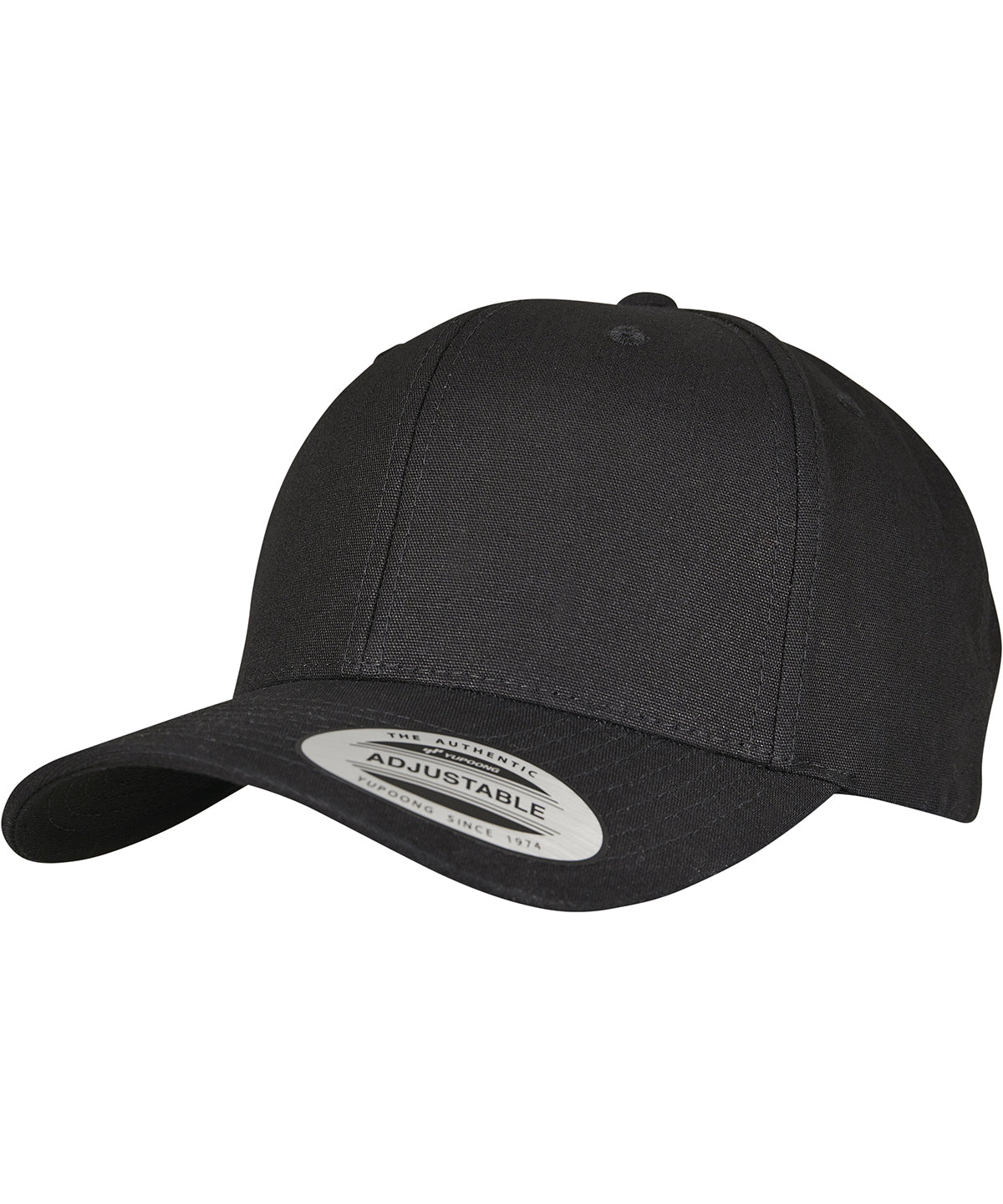 Personalised Caps - Black Flexfit by Yupoong 6-panel curved metal snap (7708MS)