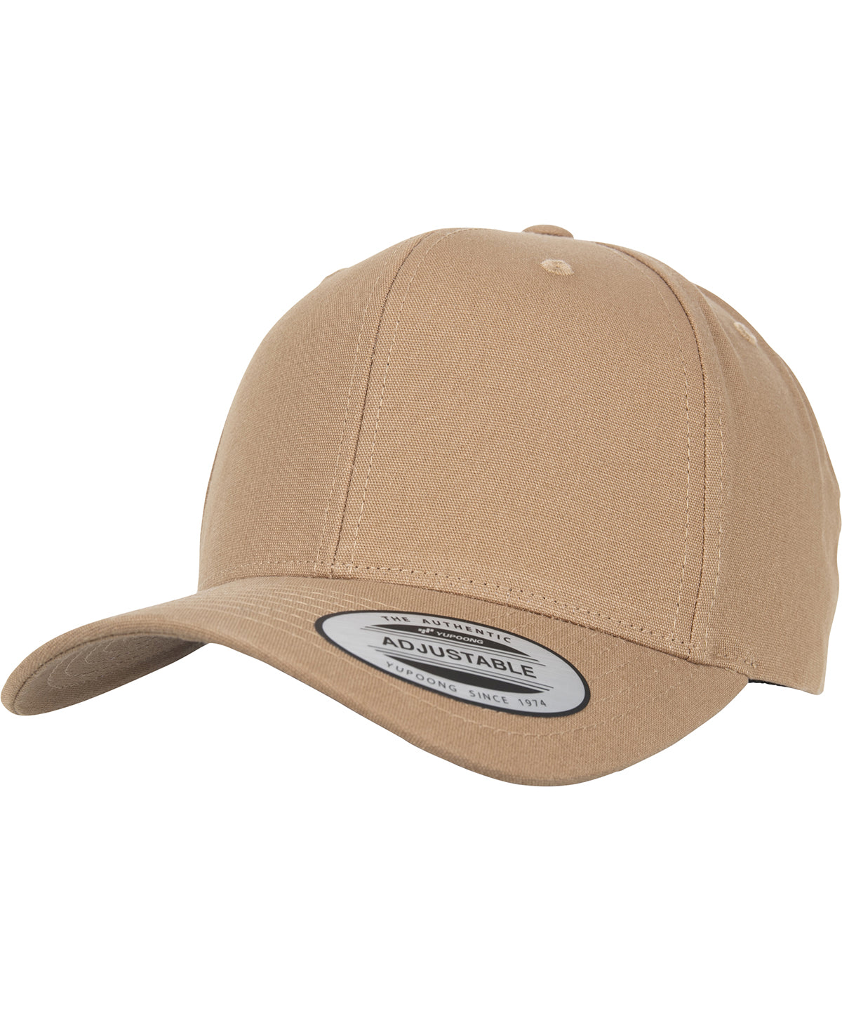 Personalised Caps - Light Brown Flexfit by Yupoong 6-panel curved metal snap (7708MS)