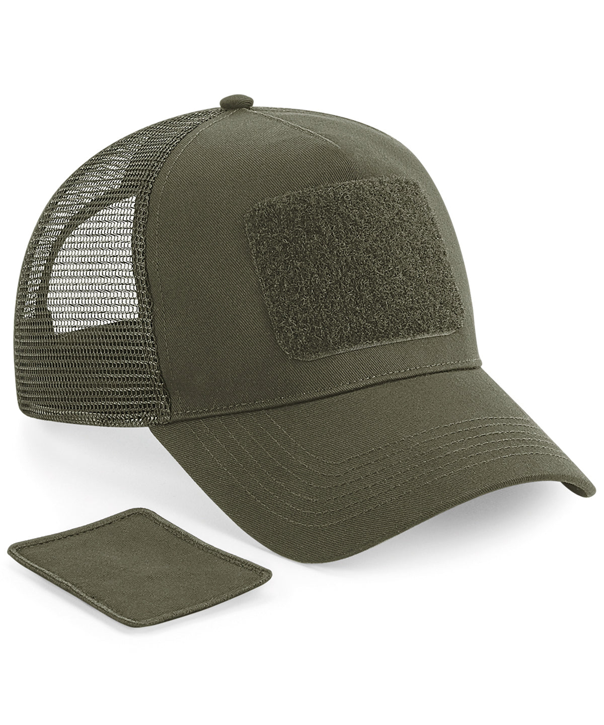 Personalised Caps - Dark Green Beechfield Patch snapback trucker