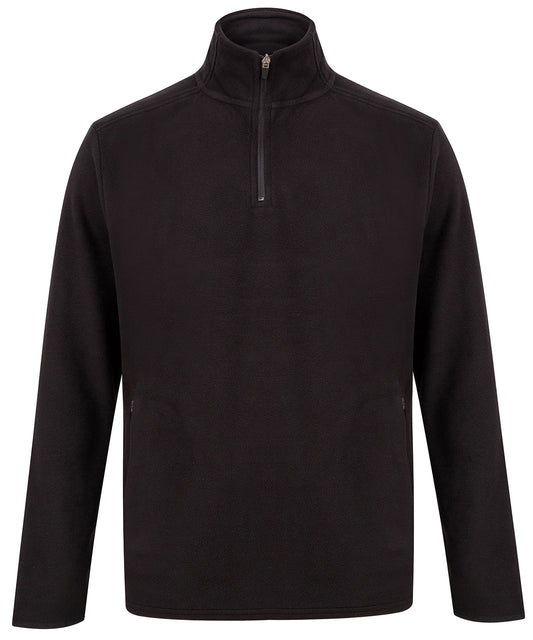 Personalised Jackets - Black Henbury ¼ zip microfleece jacket