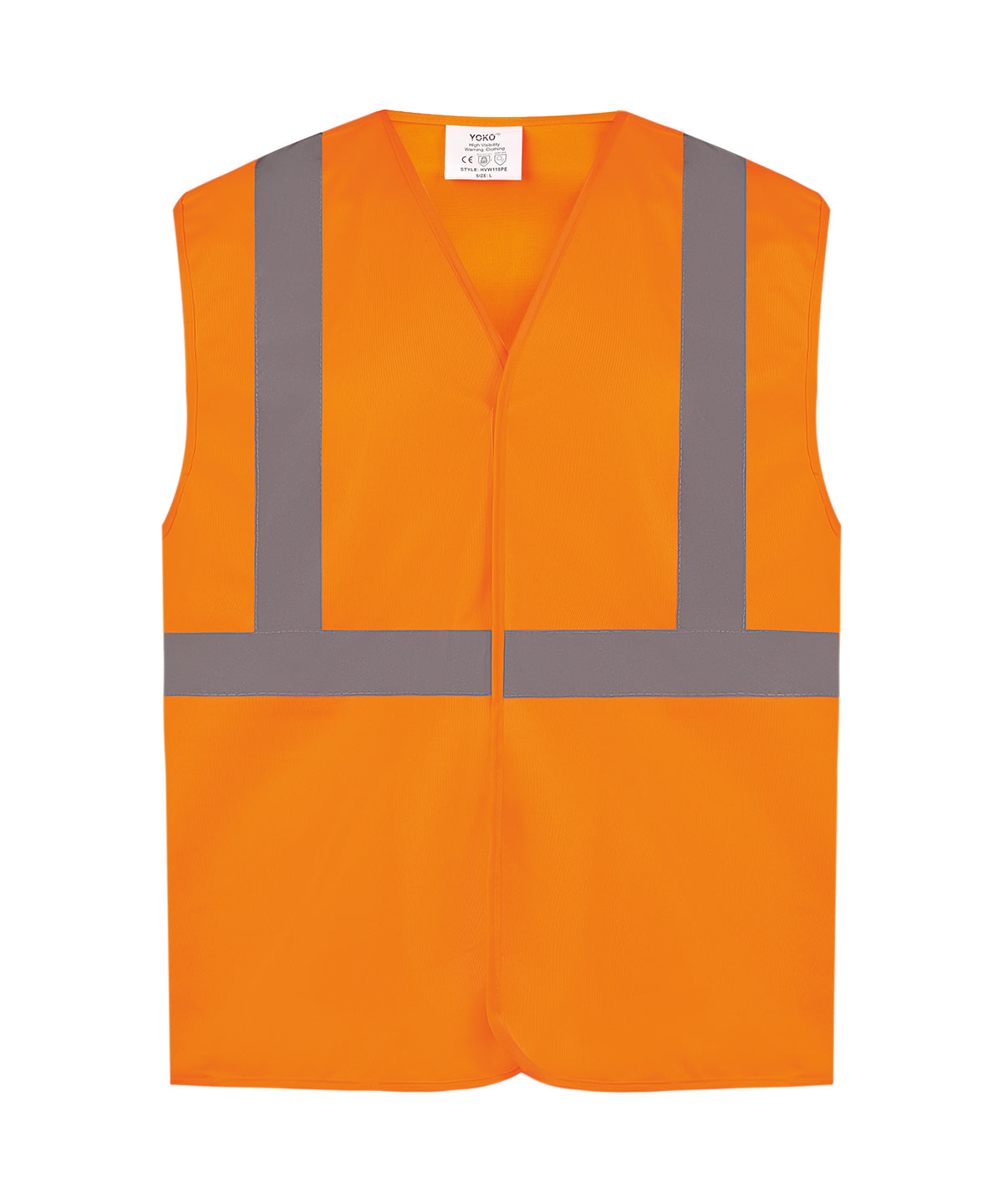 Personalised Safety Vests - Neon Orange Yoko Hi-vis railway waistcoat class 2 (HVW118PE)