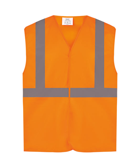 Personalised Safety Vests - Neon Orange Yoko Hi-vis railway waistcoat class 2 (HVW118PE)