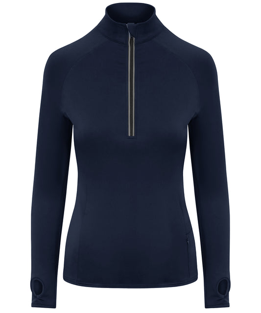 Personalised Sports Overtops - Navy AWDis Just Cool Women's Cool Flex long half-zip top