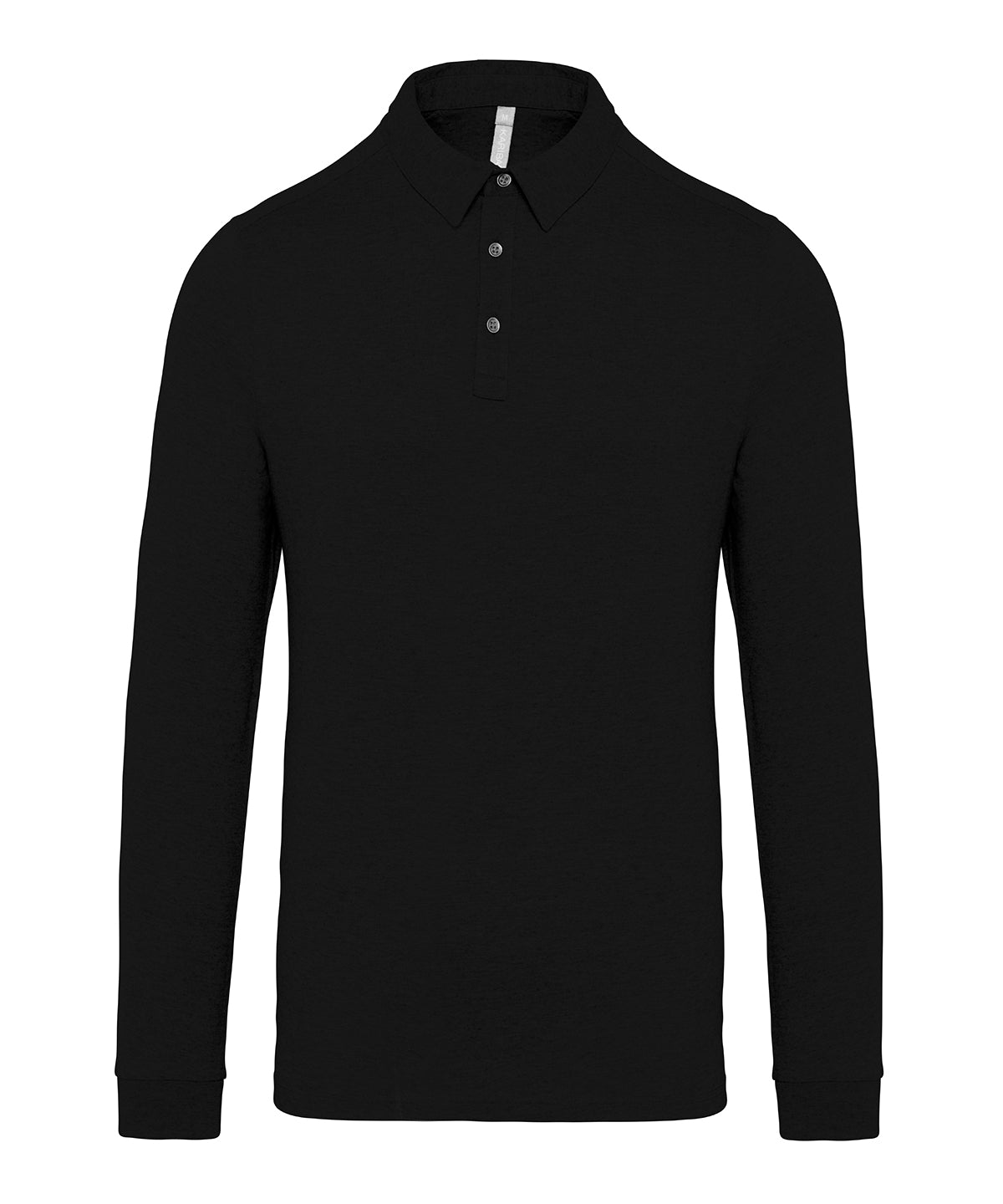 Personalised Polo Shirts - Black Kariban Jersey knit long sleeve polo shirt