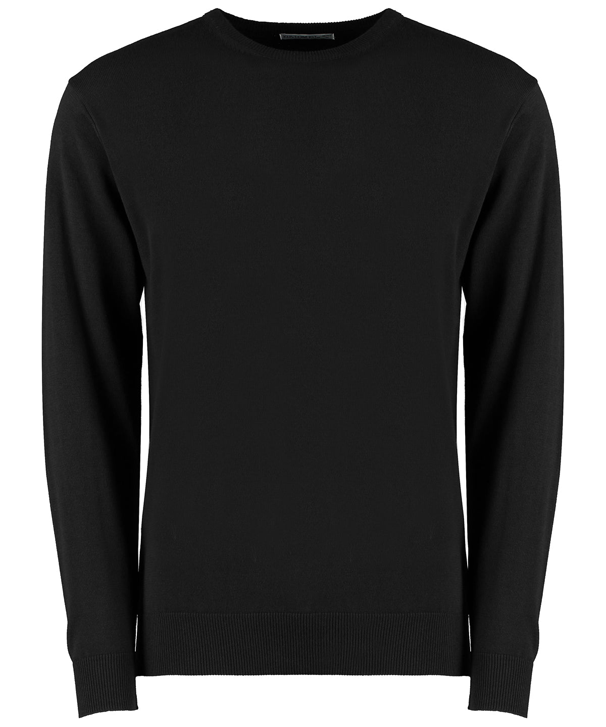 Personalised Knitted Jumpers - Black Kustom Kit Regular fit Arundel crew neck sweater