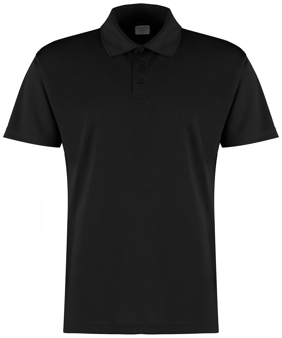 Personalised Polo Shirts - Black Kustom Kit Regular fit Cooltex® plus micro mesh polo