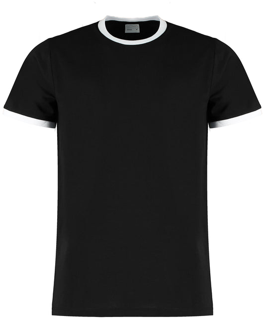 Personalised T-Shirts - Black Kustom Kit Fashion fit ringer tee