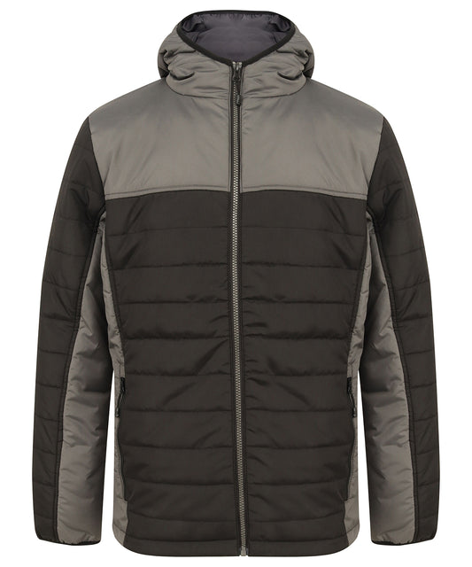 Personalised Jackets - Finden & Hales Hooded contrast padded jacket