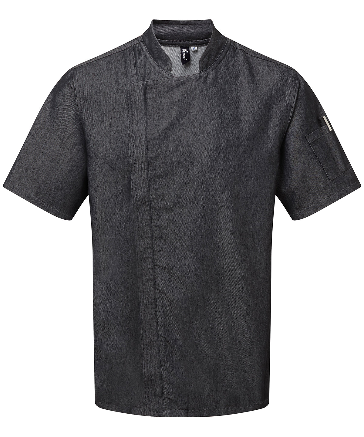 Personalised Chef Jackets - Black Premier Chef's zip-close short sleeve jacket