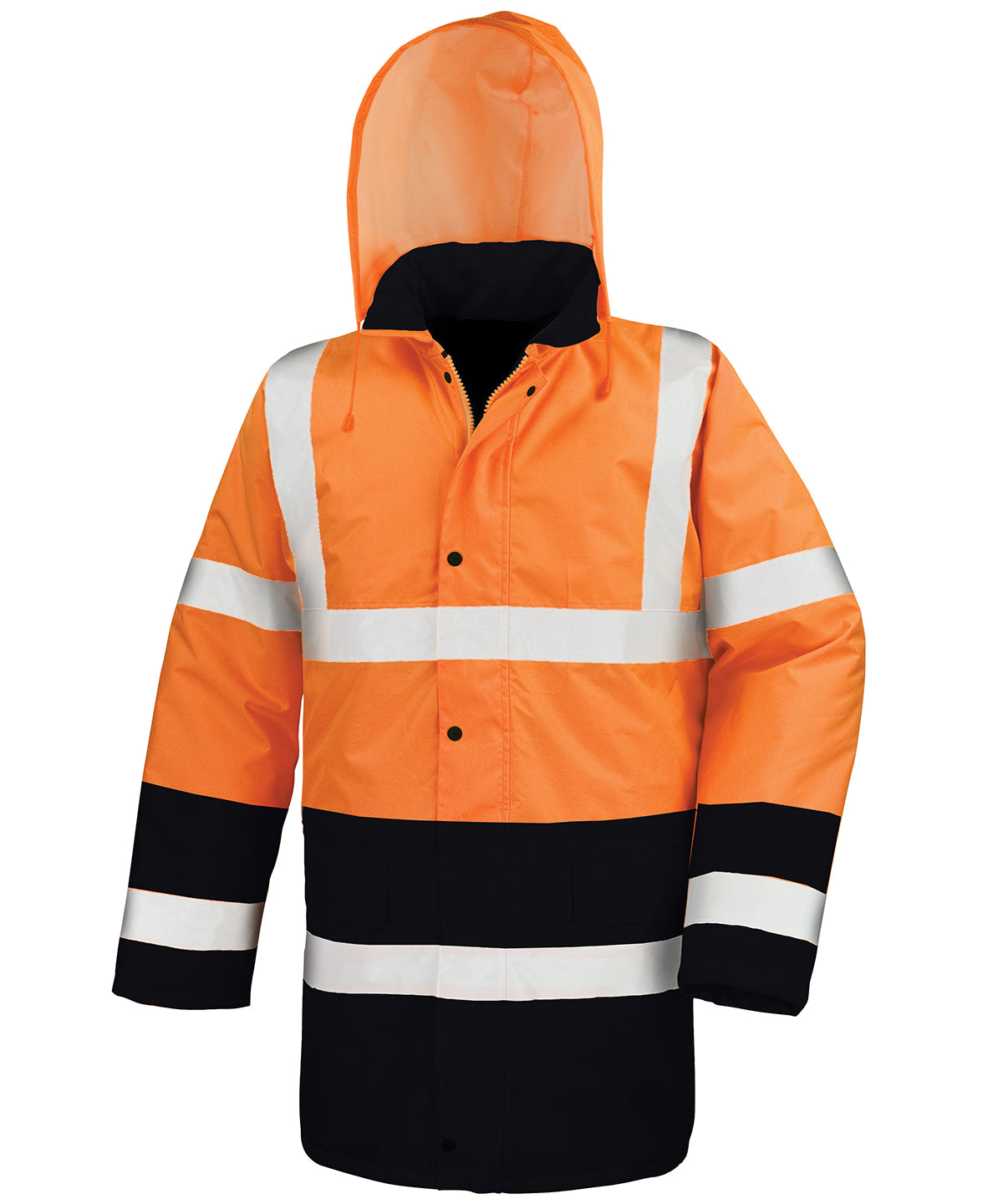 Personalised Jackets - Neon Orange Result Core Motorway two-tone safety coat