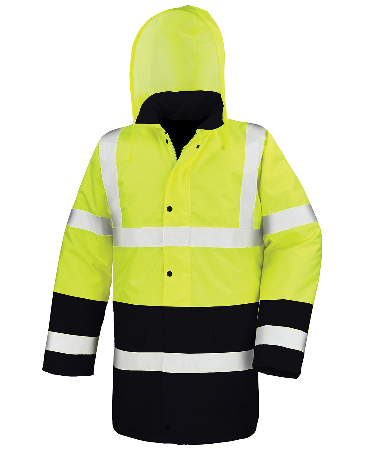 Personalised Jackets - Neon Orange Result Core Motorway two-tone safety coat