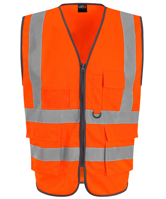 Personalised Safety Vests - Neon Orange ProRTX High Visibility Executive waistcoat