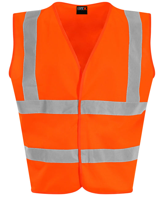 Personalised Safety Vests - Neon Orange ProRTX High Visibility Kids waistcoat