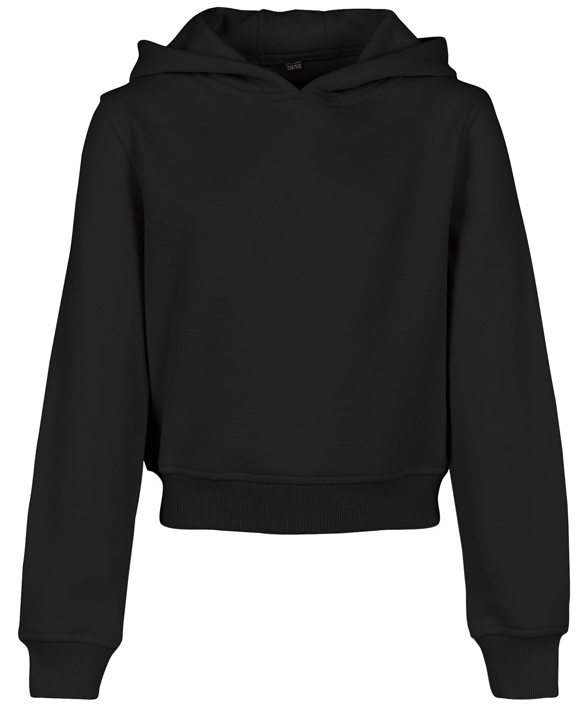 Personalised Hoodies - Black Build Your Brand Girls cropped sweat hoodie