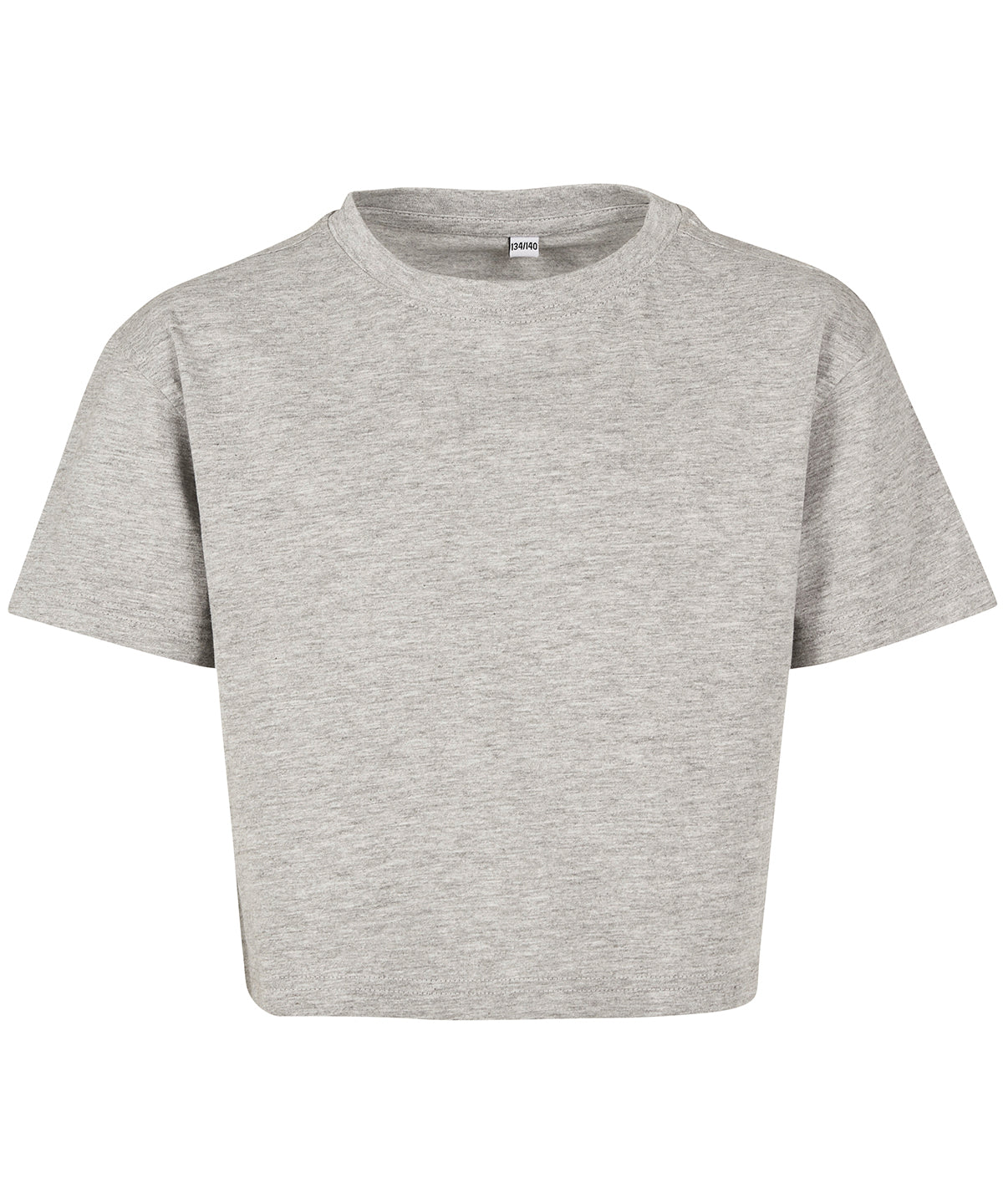 Personalised T-Shirts - Black Build Your Brand Girls cropped Jersey tee