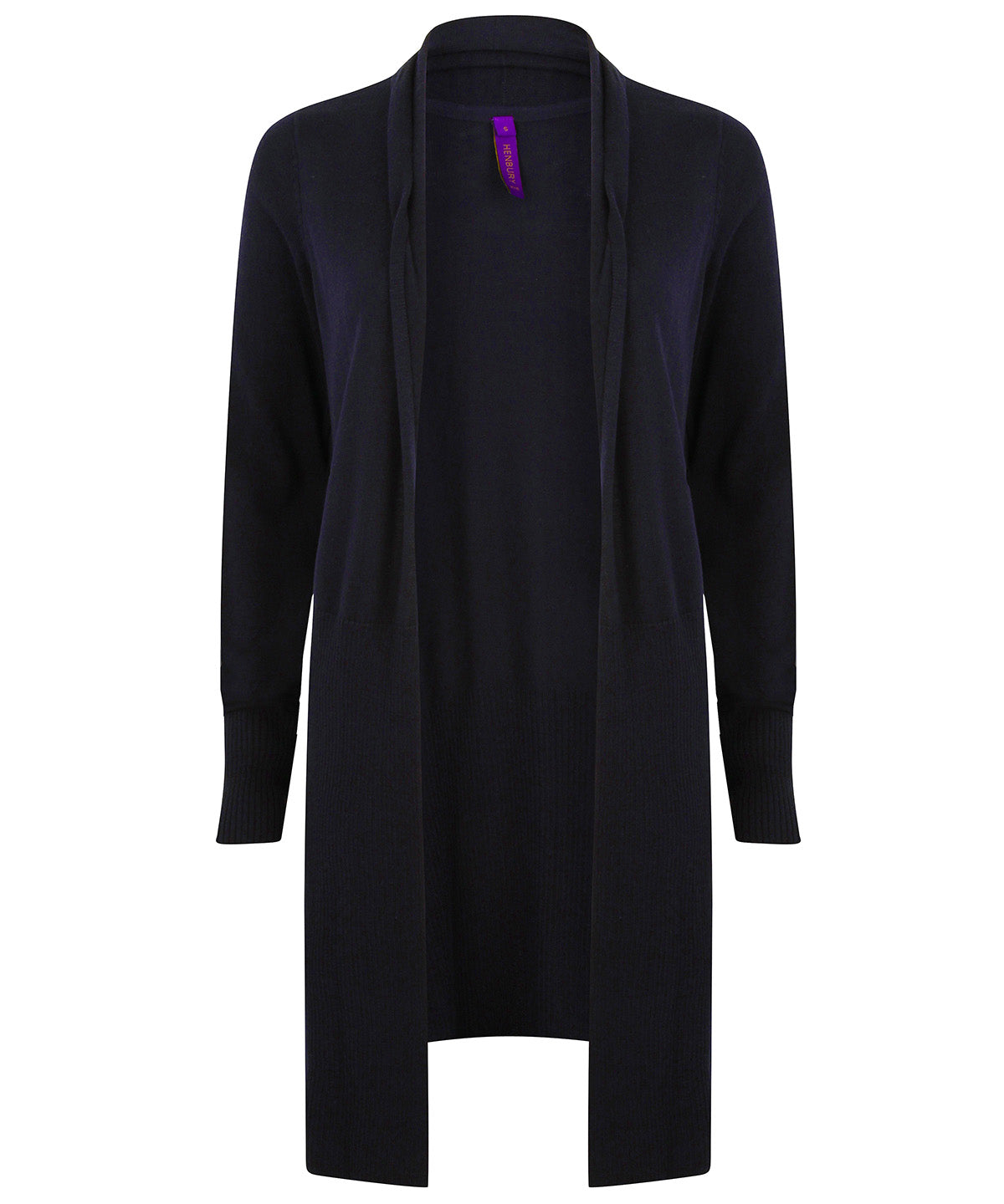 Personalised Cardigans - Black Henbury Women's longline open cardigan