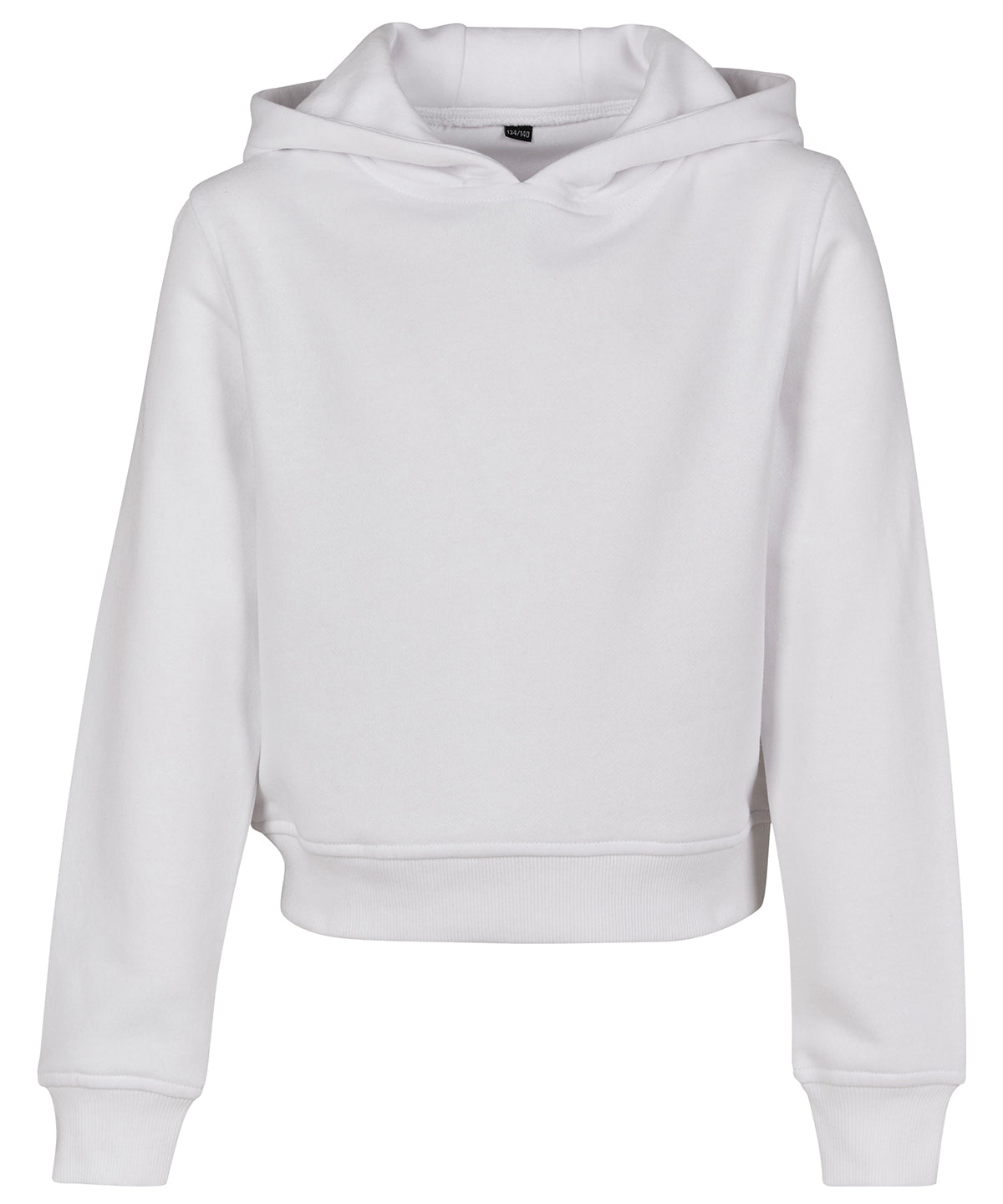 Personalised Hoodies - Black Build Your Brand Girls cropped sweat hoodie