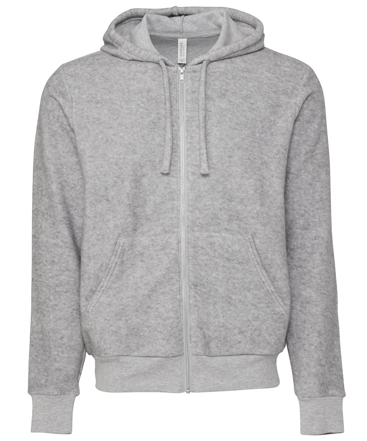 Personalised Hoodies - Heather Grey Bella Canvas Unisex sueded fleece full-zip hoodie