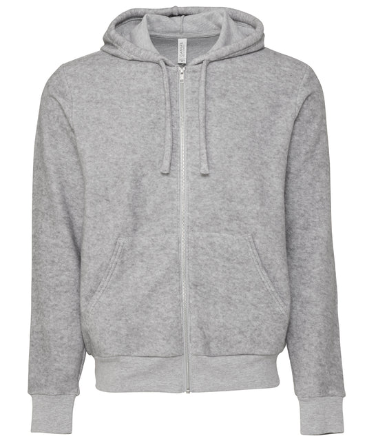 Personalised Hoodies - Heather Grey Bella Canvas Unisex sueded fleece full-zip hoodie