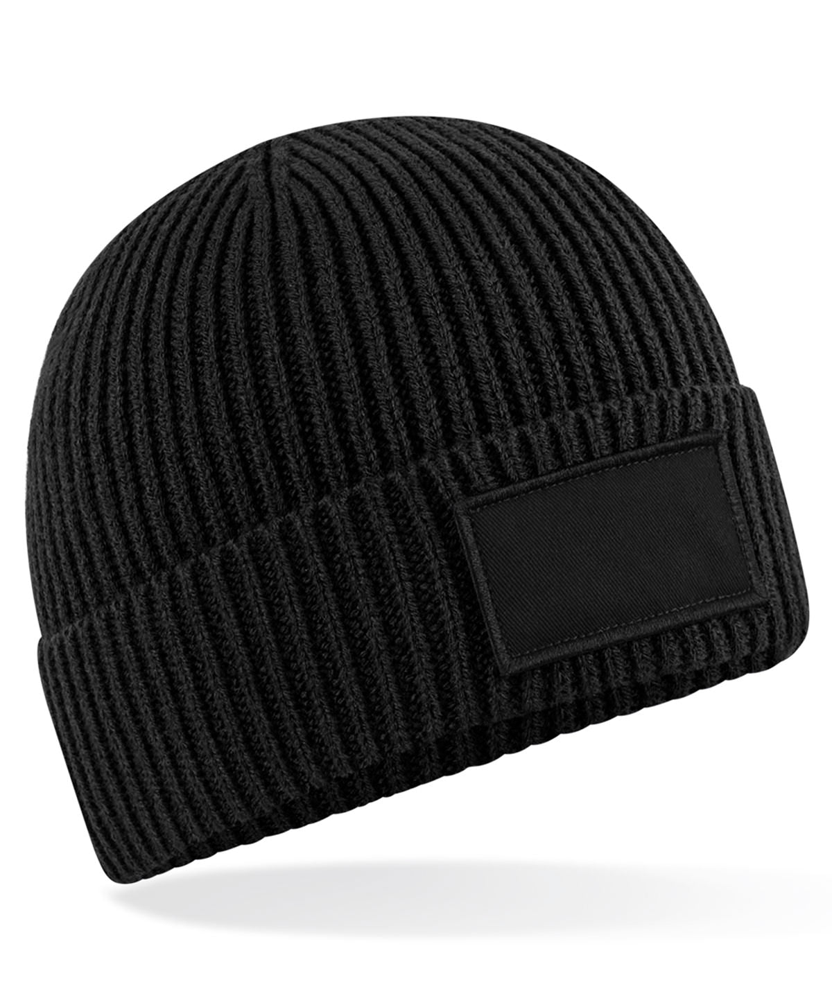 Personalised Hats - Mid Grey Beechfield Fashion patch beanie