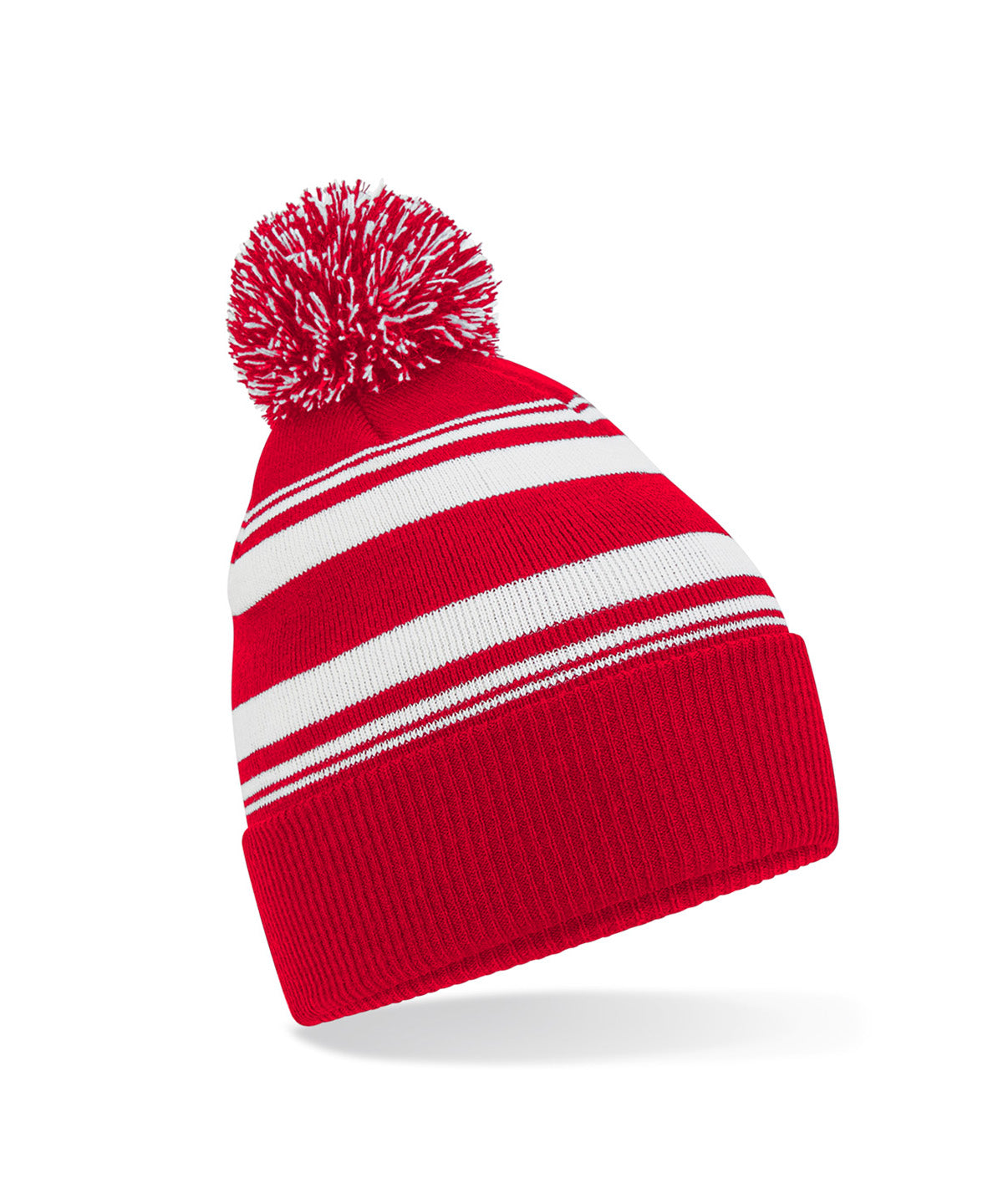Personalised Hats - Black Beechfield Striped fan beanie