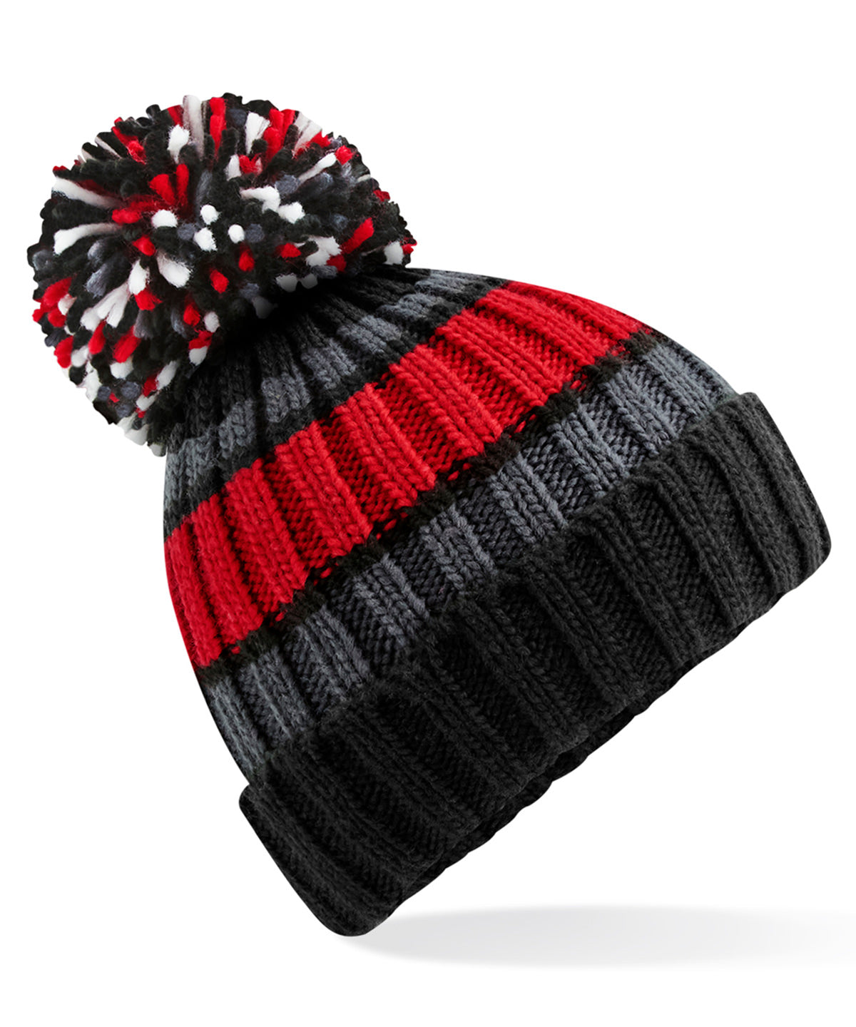 Personalised Hats - Multicolour Beechfield Hygge striped beanie