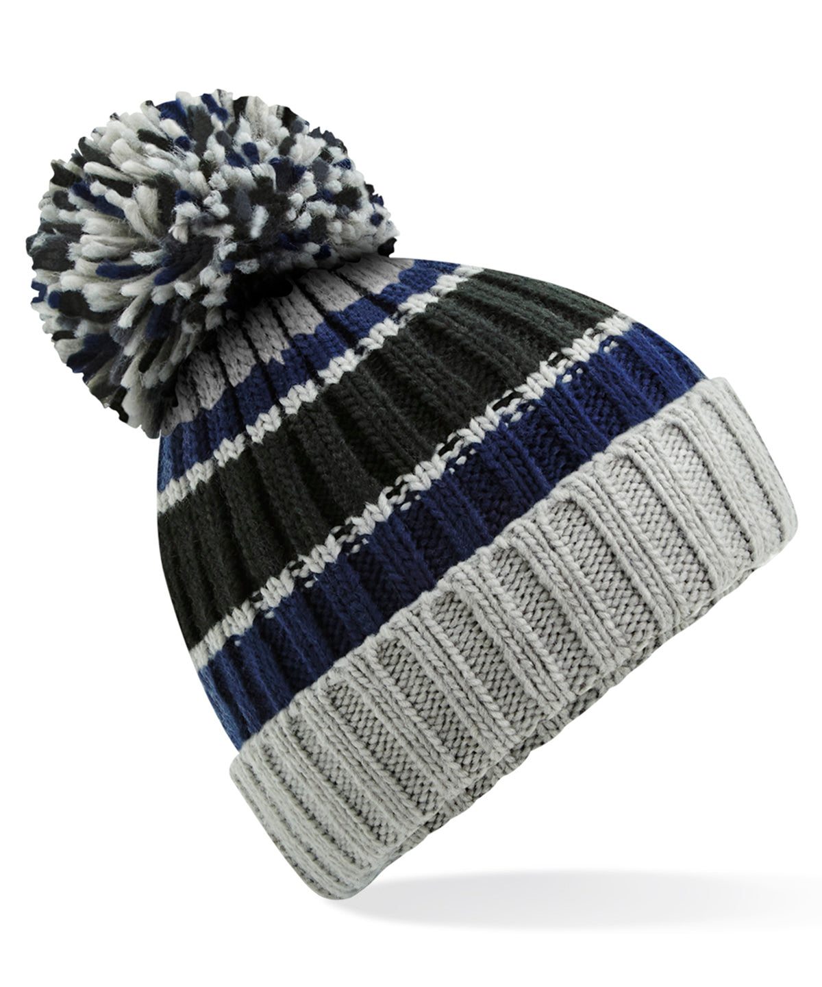 Personalised Hats - Multicolour Beechfield Hygge striped beanie