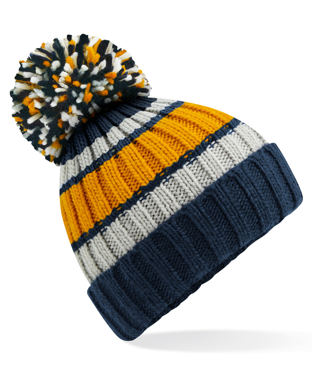 Personalised Hats - Multicolour Beechfield Hygge striped beanie