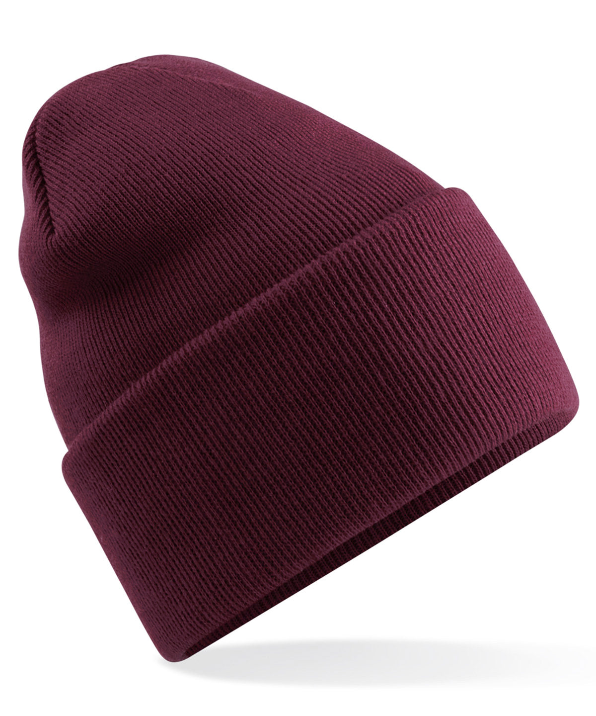 Personalised Hats - Burgundy Beechfield Original deep-cuffed beanie