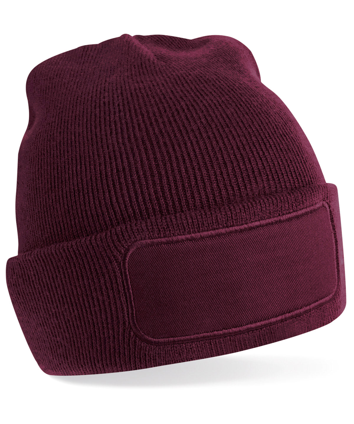 Personalised Hats - Burgundy Beechfield Original patch beanie