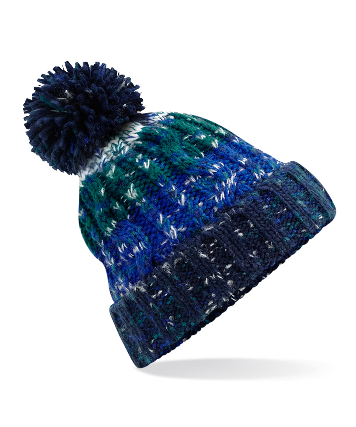 Personalised Hats - Multicolour Beechfield Corkscrew pom pom beanie
